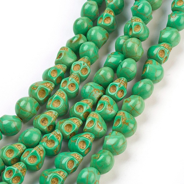 

PandaHall Dyed Synthetic Turquoise Bead Strands, Skull, Lime Green, 10x8x10mm, Hole: 1mm, about 38~40pcs/strand, 15~15.5 inch Synthetic...