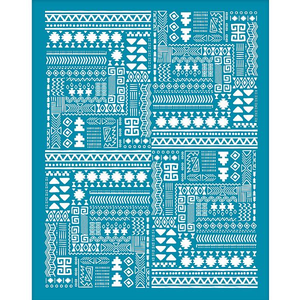 

PandaHall Silk Screen Printing Stencil, for Painting on Wood, DIY Decoration T-Shirt Fabric, Floral Pattern, 100x127mm Nylon Flower Cyan