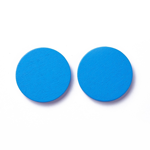 

PandaHall Wood Cabochons, Dyed, Flat Round, Blue, 40x5mm Wood Flat Round Blue