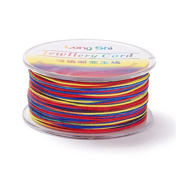 

PandaHall Segment Dyed Polyester Thread, Braided Cord, Colorful, 1mm, about 54.68 yards(50m)/roll Polyester