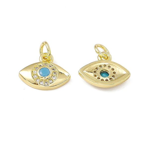

PandaHall Rack Plating Brass Micro Pave Cubic Zirconia Charms, with Jump Ring Cadmium Free & Lead Free, Long-Lasting Plated, Evil Eye Charm..., Clear