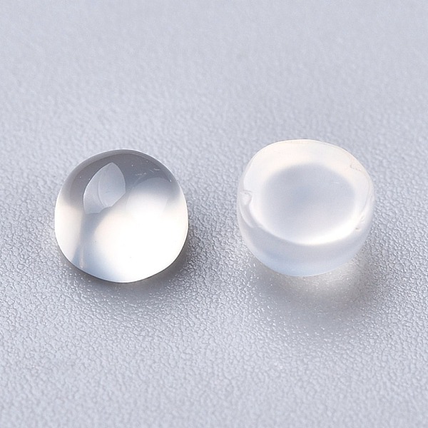

PandaHall Natural White Agate Cabochons, Half Round, Grade A, 4x2~4mm Natural Agate Half Round