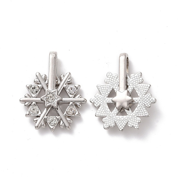 

PandaHall Alloy Rhinestone Pendants, Rotatable, Snowflake, Crystal, Platinum, 42.5x31.7x10.5mm, Hole: 6.2x5mm Alloy+Rhinestone Snowflake..., Clear