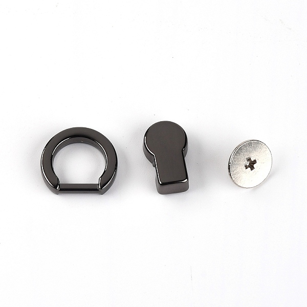 

PandaHall Zinc Alloy Bag Lifting Ring, with Iron Screws & Finding, Bag Replacement Accessories, Gunmetal, 1~1.45x1~1.5x0.35~0.5cm, 3pcs/set...