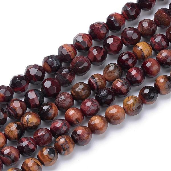

PandaHall Natural Red Tiger Eye Bead Strands, Faceted Round, 8mm, Hole: 1mm, about 50pcs/strand, 15.7 inch Tiger Eye Round
