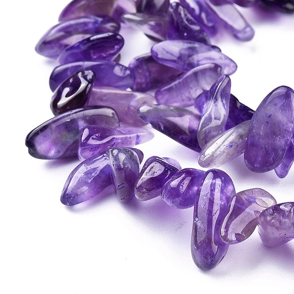 

PandaHall Natural Amethyst Chips Beads Strands, 12~22x5~7mm, Hole: 1mm, about 95~100pcs/strand, 16 inch Amethyst Chip Purple