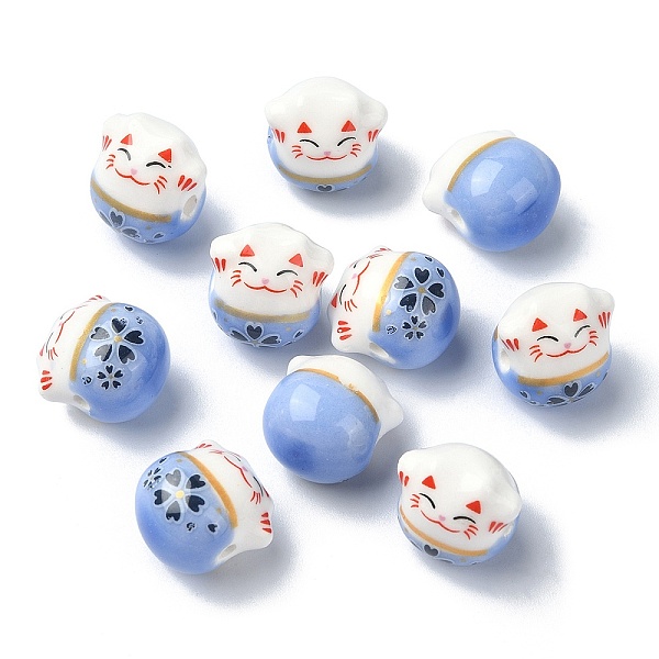 

PandaHall Handmade Porcelain Beads, Famille Rose Porcelain, Lucky Cat, Royal Blue, 14x12.5x11.5mm, Hole: 2mm Porcelain Cat Shape