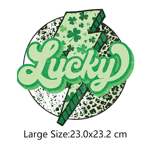 

PandaHall Saint Patrick's Day Theme PET Sublimation Stickers, Heat Transfer Film, Iron on Vinyls, for Clothes Decoration, Word, 232x230mm...
