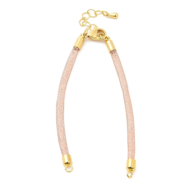 

PandaHall Brass Mesh Chain Link Bracelet Making, with Rhinestone & Lobster Claw Clasp, Fits for Connector Charms, Misty Rose, 4-5/8~6-5/8...