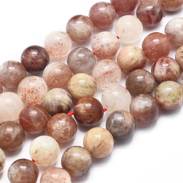 PandaHall Natural Sunstone Beads Strands, Round, 10mm, Hole: 1mm, about 39pcs/Strand, 15.75 inch(40cm) Sunstone Round