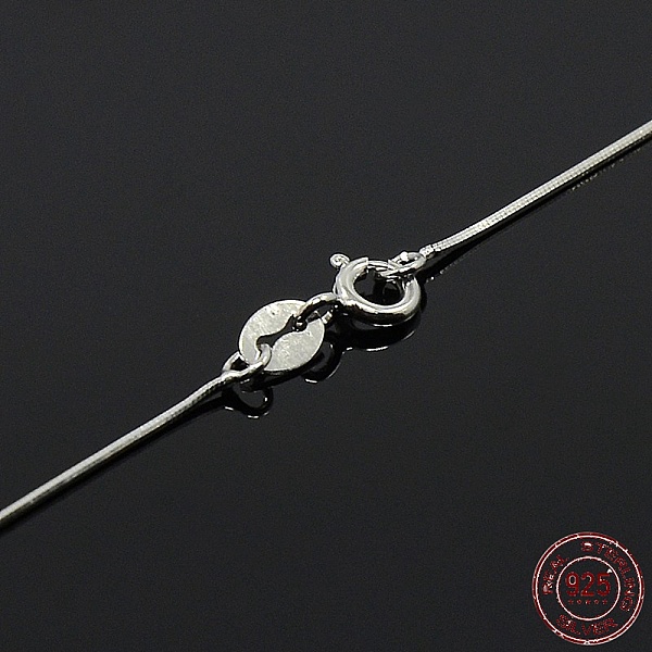

PandaHall Trendy Unisex Rhodium Plated 925 Sterling Silver Snake Chain Necklaces, with Spring Ring Clasps, Thin Chain, Platinum, 18 inch...