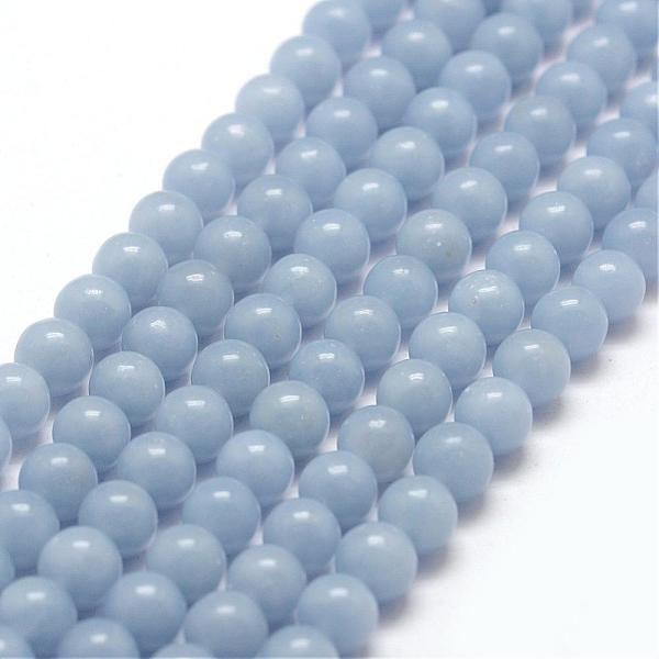 

PandaHall Natural Ang Beads Strands, Anhydrite Beads, Round, Light Steel Blue, 6mm, Hole: 1mm, about 65pcs/strand, 15.7 inch Angelite Round...