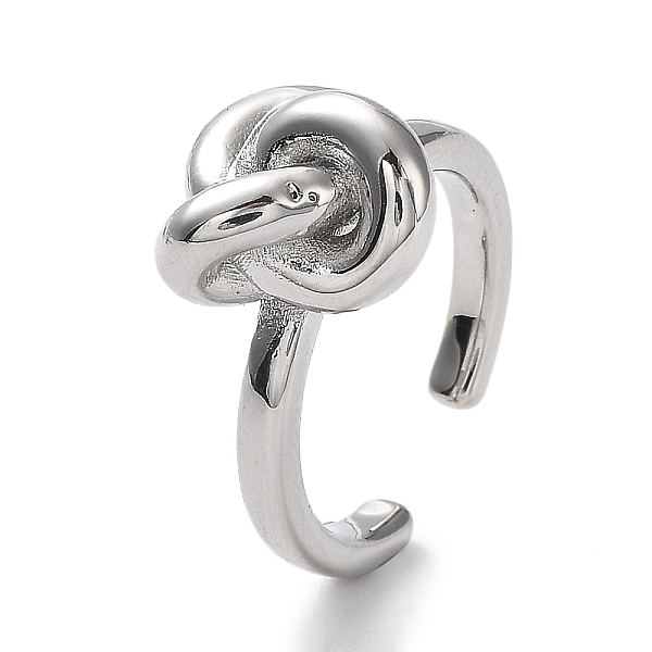 

PandaHall Rack Plating Brass Knot Open Cuff Rings for Women, Lead Free & Cadmium Free, Long-Lasting Plated, Platinum, Inner Diameter: 17mm...
