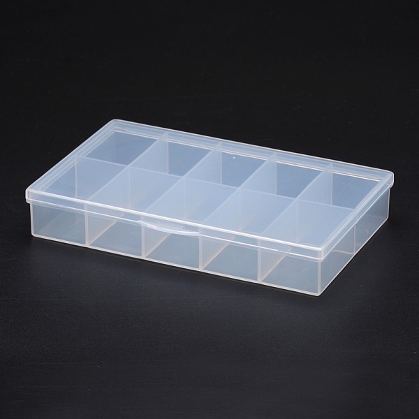 

PandaHall Polypropylene Plastic Bead Storage Containers, 10 Compartments, Rectangle, Clear, 162x100x26mm Plastic Clear