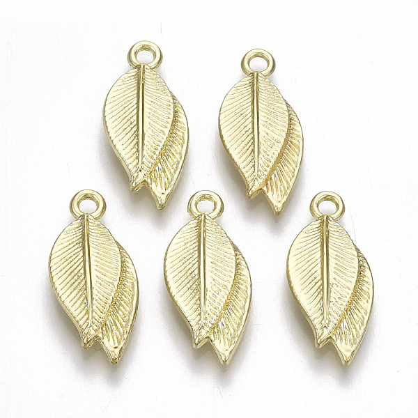 

PandaHall Rack Plating Alloy Pendants, Cadmium Free & Lead Free, Leaf, Light Gold, 22x10x3mm, Hole: 2mm Alloy Leaf
