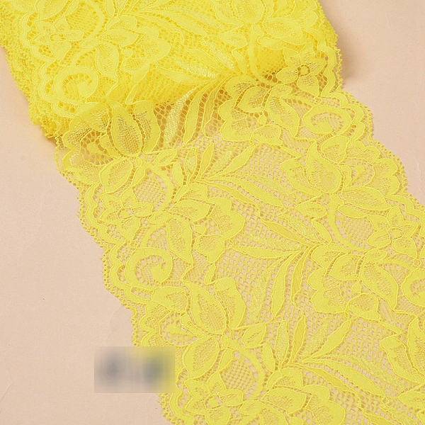

PandaHall Lace Trim, Polyester Ribbon for Jewelry Making, Yellow, 5-7/8 inch(150mm) Polyester Yellow