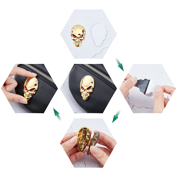 

PandaHall SUPERFINDINGS PET and Alloy Decoration Sticker, for Car Decoration, Skull, Mixed Color, 910x150mm, 2 sheets Alloy Skull Multicolor