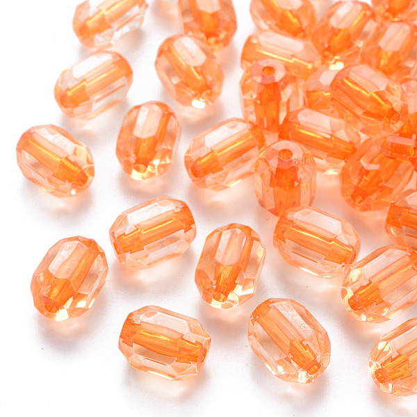 

PandaHall Transparent Acrylic Beads, Oval, Faceted, Orange, 14x10x10mm, Hole: 2mm, about 377pcs/500g Acrylic Oval Orange
