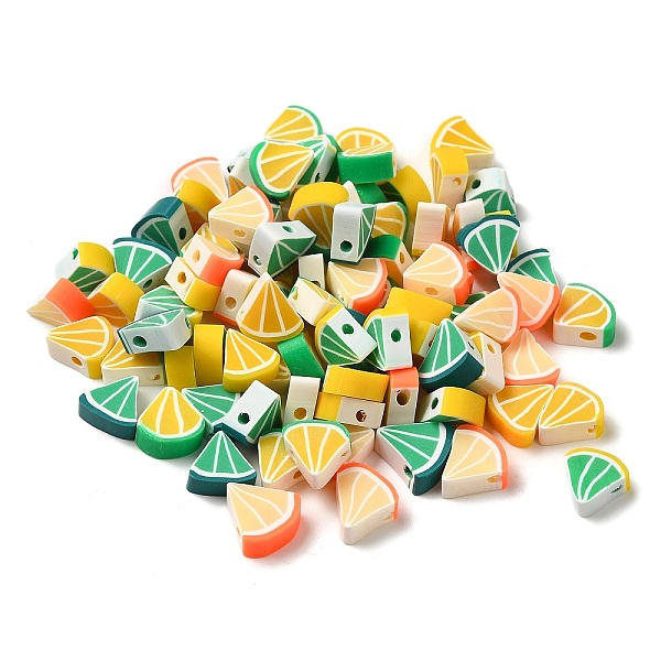 

PandaHall Handmade Polymer Clay Beads, Lemon, Mixed Color, 10~11x9~11x4.5mm, Hole: 1.8mm Polymer Clay Lemon Multicolor