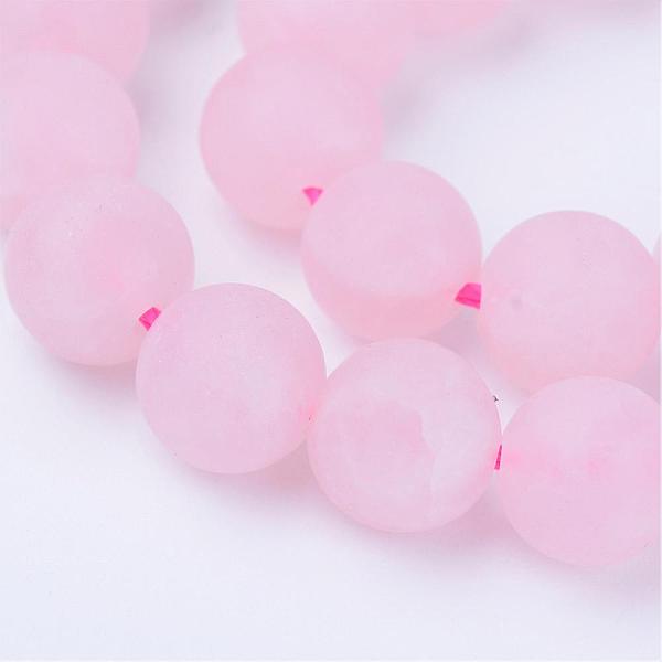 

PandaHall Natural Rose Quartz Beads Strands, Round, Frosted, 6~6.5mm, Hole: 1mm, about 63pcs/strand, 15.5 inch Rose Quartz Round