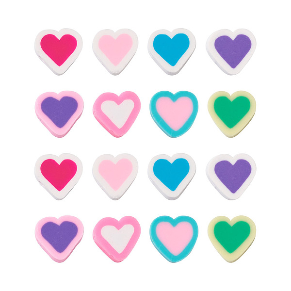 

PandaHall Craftdady 160Pcs 8 Styles Handmade Polymer Clay Beads, Heart, Mixed Color, 10x5mm, Hole: 2mm, 20Pcs/style Polymer Clay Heart..., Multicolor