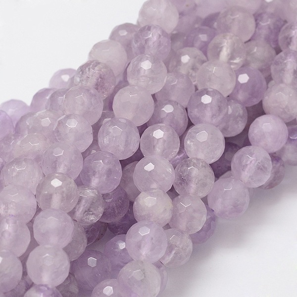 

PandaHall Faceted Round Natural Amethyst Bead Strands, 8mm, Hole: 1mm, about 50pcs/strand, 15.3 inch Amethyst Round