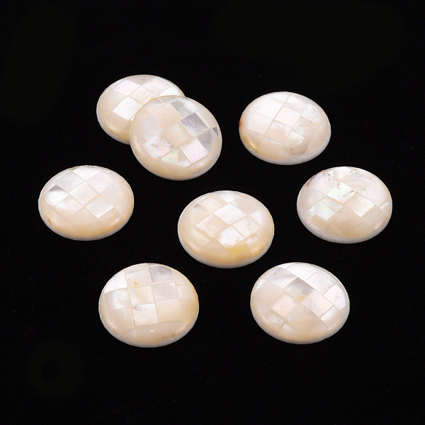 

PandaHall Natural White Shell Cabochons, Flat Round, White, 16.5x3.5mm White Shell Flat Round White