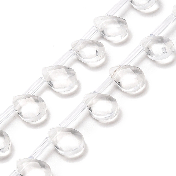

PandaHall K9 Glass Beads Strands, Top Drilled, Faceted, Teardrop, Clear, 12x8x3.5mm, Hole: 0.8mm, about 25pcs/strand, 14.80''(37.6cm) Glass...