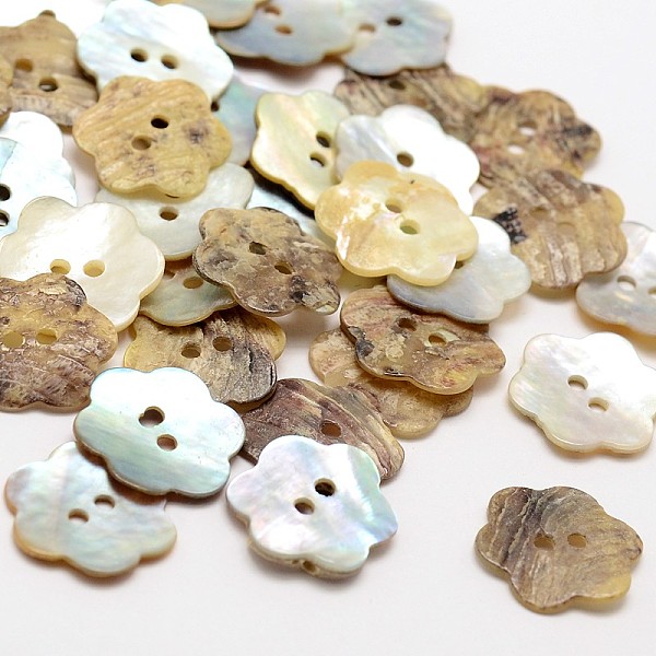 2-Hole Flower Mother Of Pearl Buttons