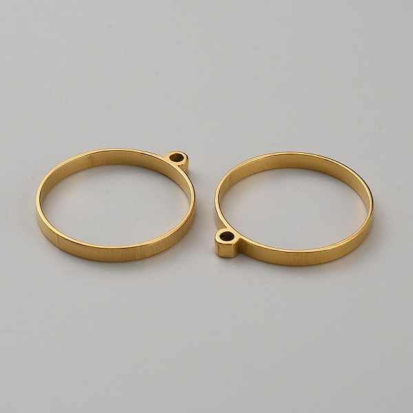 

PandaHall 304 Stainless Steel Open Back Bezel Pendants, Ring Charms, for Epoxy Resin Crafts, Golden, 27.5x24.5x3mm, Hole: 1.8mm 304...