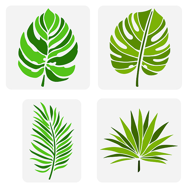 

PandaHall FINGERINSPIRE 4 Pcs Tropical Leaf Stencils 2 Sizes Fern Leaf Stencil Template Plastic Palm Leaves Pattern Painting Stencil...