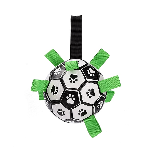 

PandaHall (Defective Closeout Sale for Dyed Face)Dog Soccer Ball with Grab Tabs, Upgraded Interactive Dog Toys, Tug of War Dog Toy, Dog..., Black