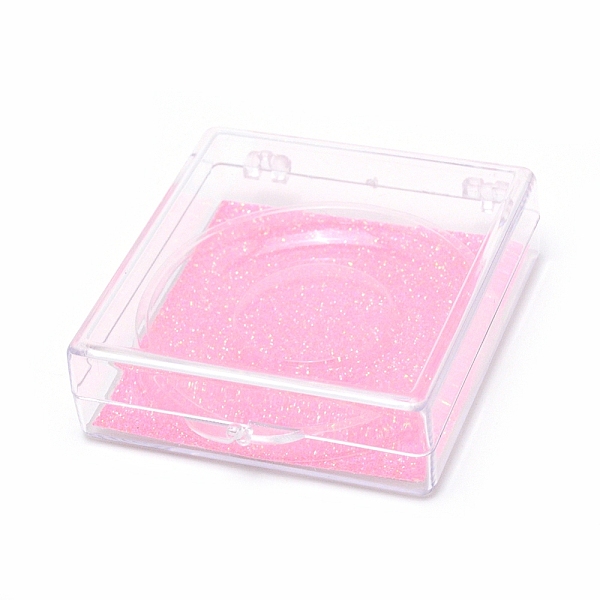 

PandaHall Reusable Plastic False Eyelashes Bottles, Empty Bottles, Pearl Pink, 67x60x20mm Plastic Square