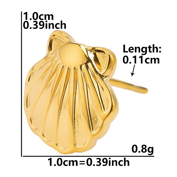 

PandaHall Vintage Stainless Steel Shell Shape Studs Earrings for Women, Fashionable and Elegant Ear Studs Stainless Steel Shell Shape