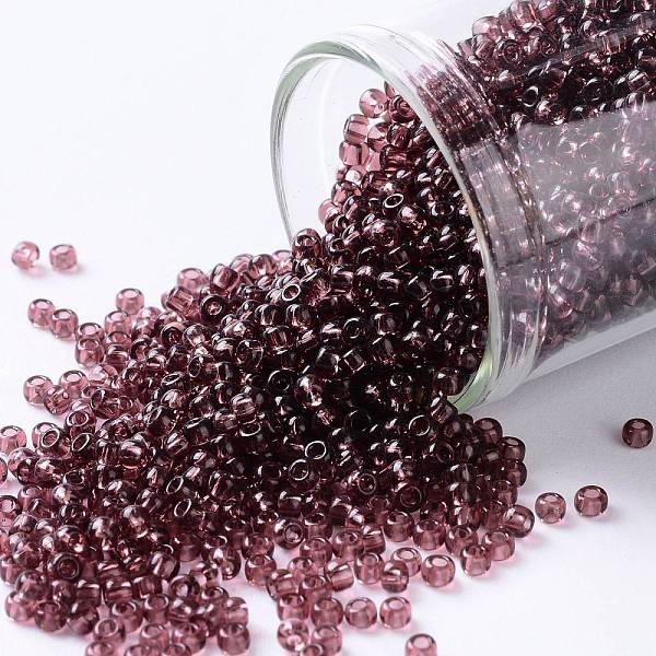 

PandaHall TOHO Round Seed Beads, Japanese Seed Beads, (6B) Transparent Medium Amethyst, 11/0, 2.2mm, Hole: 0.8mm, about 1110pcs/bottle..., Purple