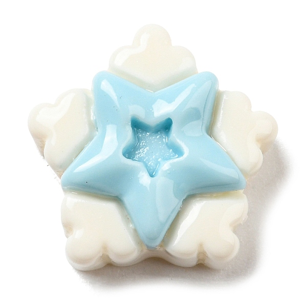 

PandaHall Christmas Opaque Resin Cabochons, Cartoon Cabochons, Snowflake, 13.5x14x6mm Resin Snowflake