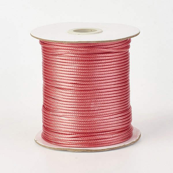 

PandaHall Eco-Friendly Korean Waxed Polyester Cord, Indian Red, 0.8mm, about 174.97 yards(160m)/roll Waxed Polyester Cord Round Red