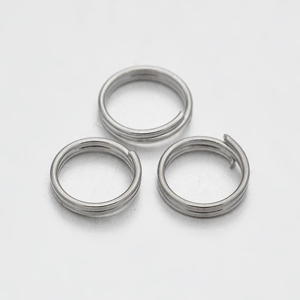 

PandaHall Brass Split Rings, Double Loops Jump Rings, Platinum, 8mm, Hole: 1mm, about 7mm inner diameter, about 3180pcs/500g Brass Ring