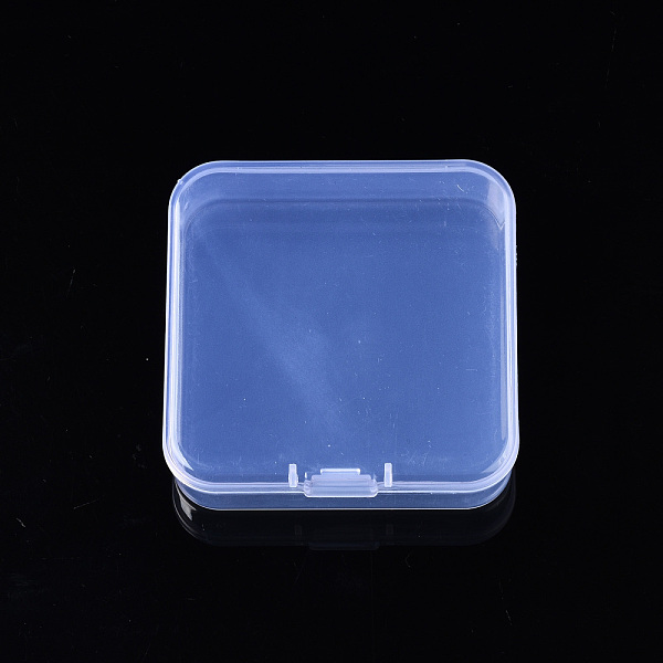

PandaHall Square Polypropylene(PP) Bead Storage Containers, with Hinged Lid, for Jewelry Small Accessories, Clear, 6.5x6.5x1.9cm...