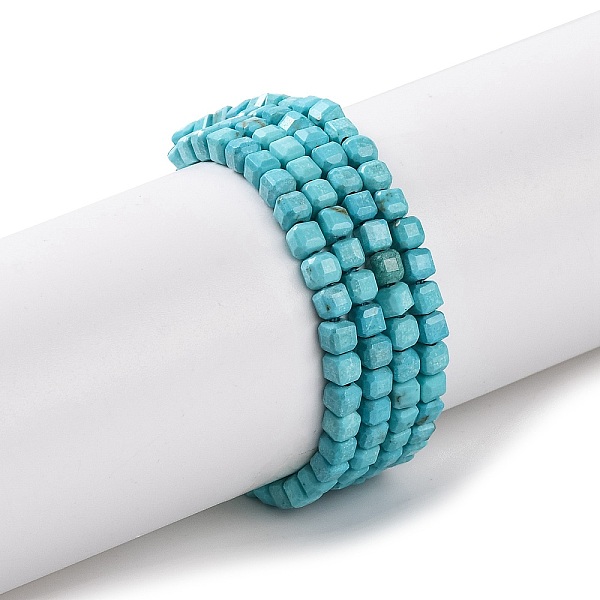 

PandaHall Natural Howlite Beads Strands, Dyed, Faceted Table Cut Cube, Cyan, 2~2.5x2~2.5x2~2.5mm, Hole: 0.6mm, about 149~179pcs/strand...