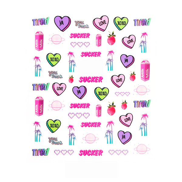

PandaHall Faddish Nail Decals Stickers, Self-adhesive Colorful Nail Art Supplies, for Woman Girls DIY Nail Art Design, Heart Pattern...