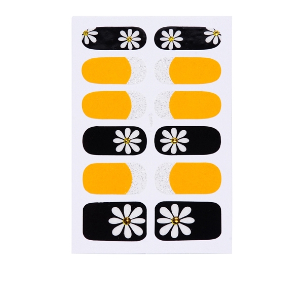

PandaHall Full Cover Glitter Nail Polish Strips, Self Adhesive Nail Wraps Decals, For Girls Manicure DIY Nail Tips Decorations, Floral...