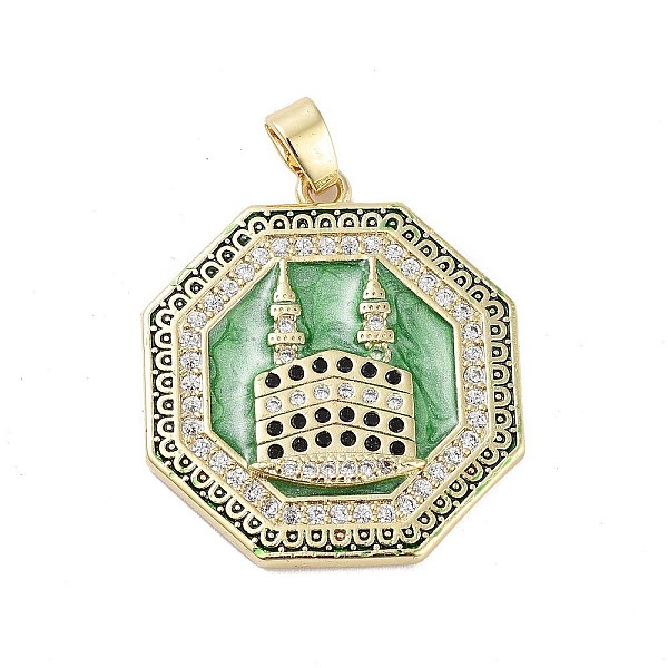 

PandaHall Rack Plating Brass Micro Pave Clear Cubic Zirconia Pendants, with Enamel, Long-Lasting Plated, Lead Free & Cadmium Free, Hexagon &...