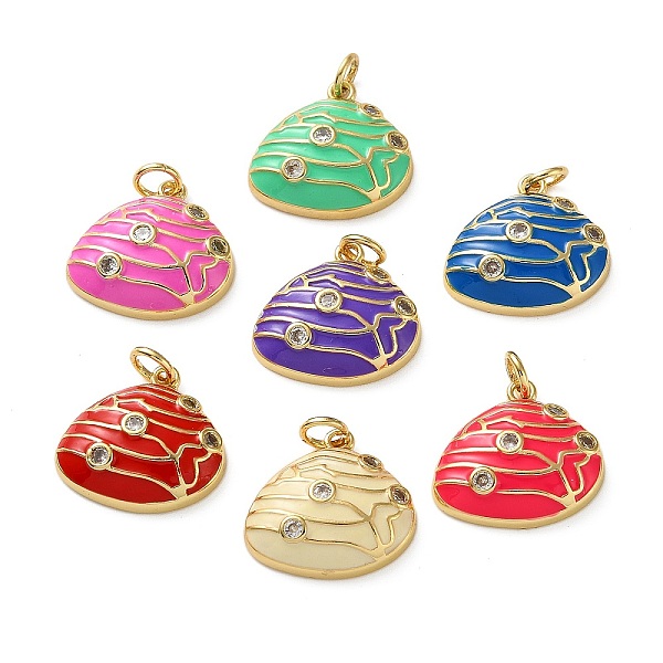 Pendenti in zirconi cubici trasparenti in micro pavè di ottone