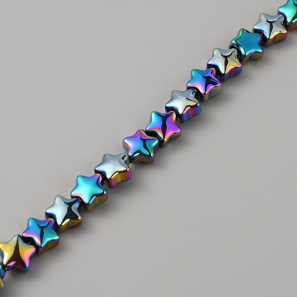 

PandaHall Electroplate Glass Beads Strands, Full Plated, Star Shape, Colorful, 8x8x3.5mm, Hole: 1mm, about 100pcs/strand, 29.92 inch(76cm)...
