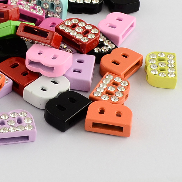 

PandaHall Mixed Color Zinc Alloy Grade A Rhinestone Letter Slide Charms, Letter.B, 12.5x9x4.5mm, Hole: 8x1.5mm Alloy+Rhinestone Letter B..., Clear
