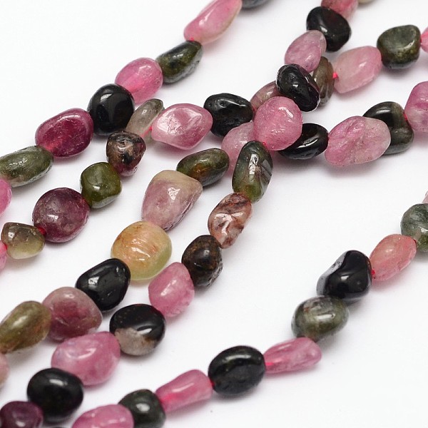 

PandaHall Nuggets Natural Tourmaline Beads Strands, Tumbled Stone, 5~8x5~8mm, Hole: 1mm, about 15.5 inch Tourmaline Nuggets