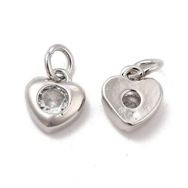 

PandaHall Brass Micro Pave Clear Cubic Zirconia Charms, with Jump Ring, Heart Charm, Platinum, 9x7.5x3mm, Hole: 3.5mm Brass+Cubic Zirconia...