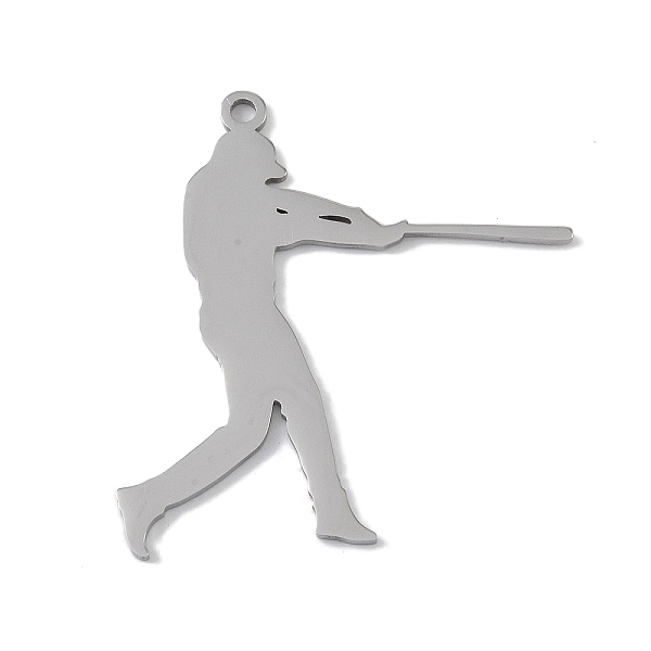 

PandaHall 304 Stainless Steel Pendants, Batsman Charm, Stainless Steel Color, 38x31x1.5mm, Hole: 2mm 304 Stainless Steel Human