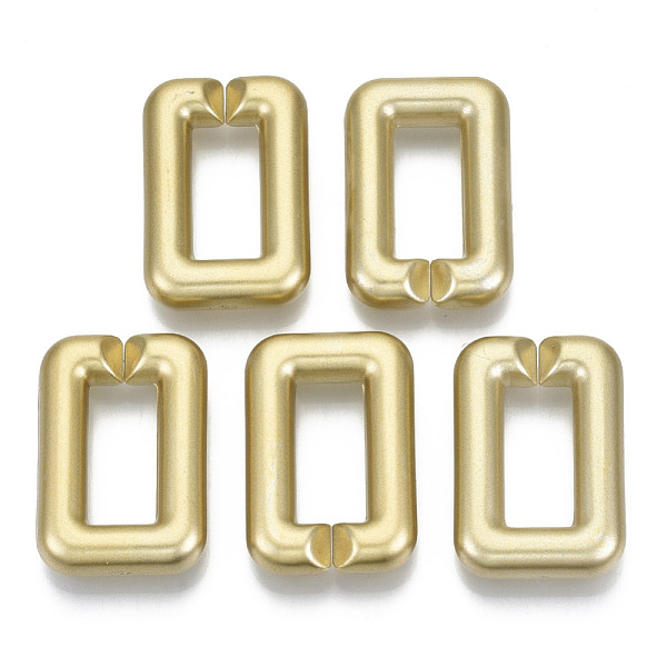

PandaHall Opaque Spray Painted Acrylic Linking Rings, Quick Link Connectors, for Cross Chains Making, Rectangle, Gold, 30x20x6mm, Inner...
